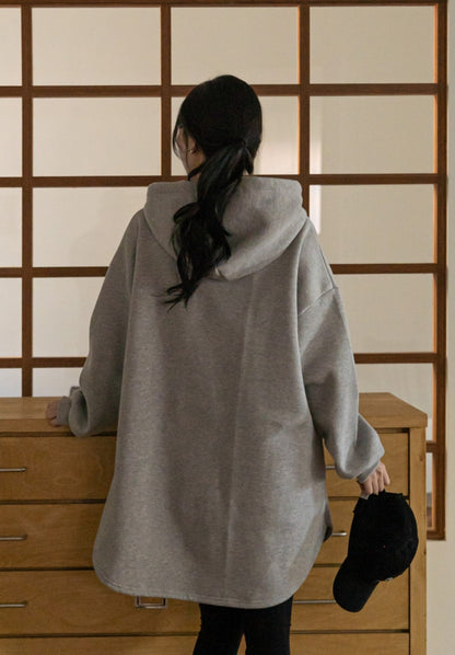 심플 후드박시핏 미니원피스