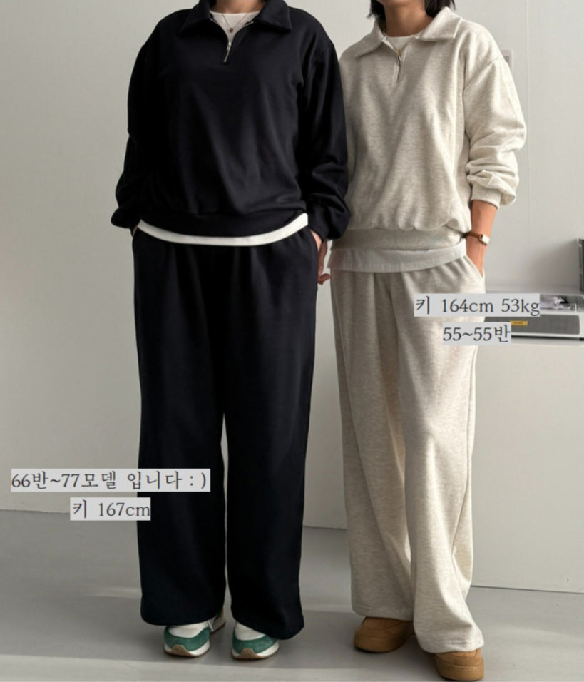 카라 집업 set