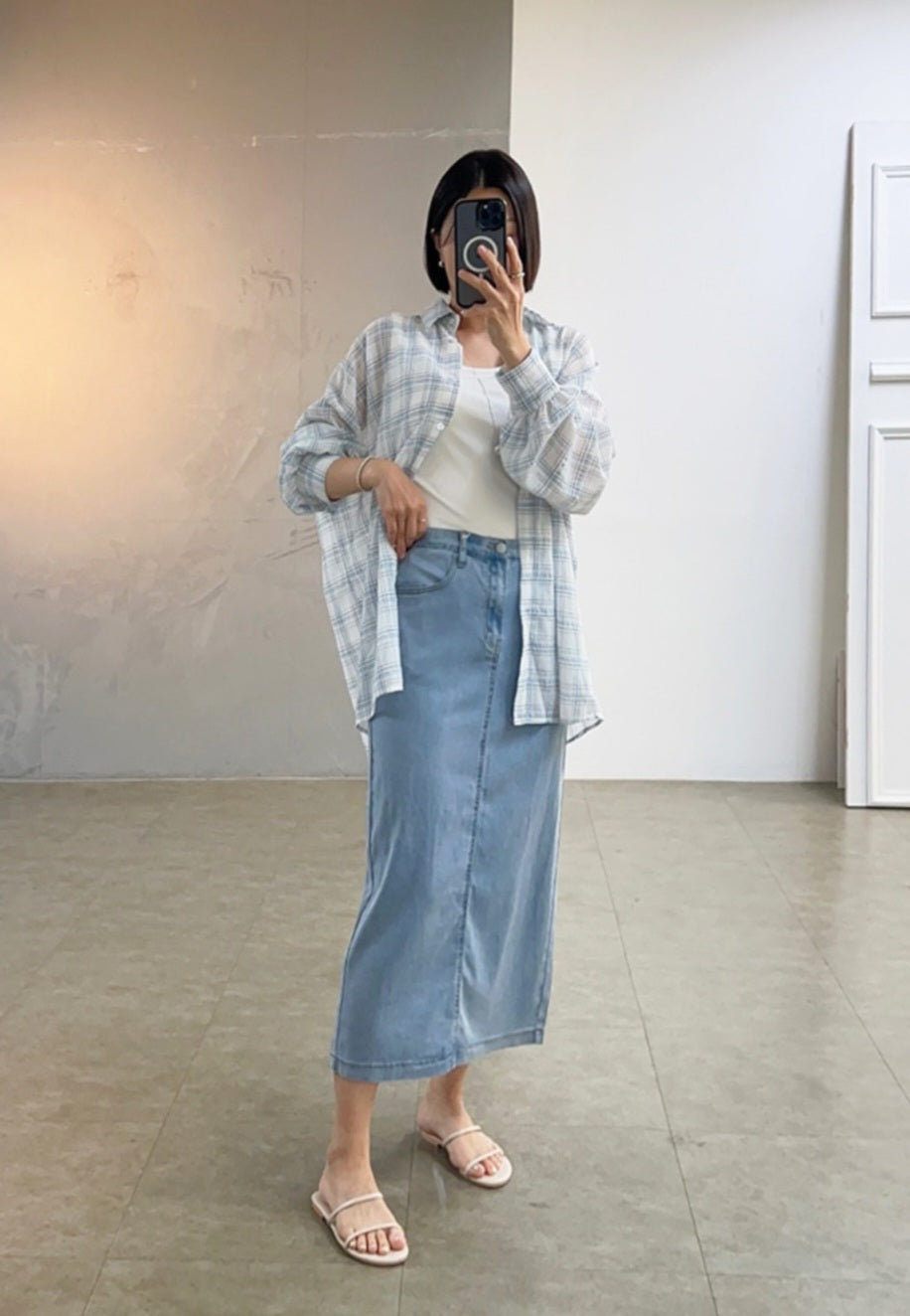 🧊 모던 리오셀 쿨링 롱스커트 [S-2XL]