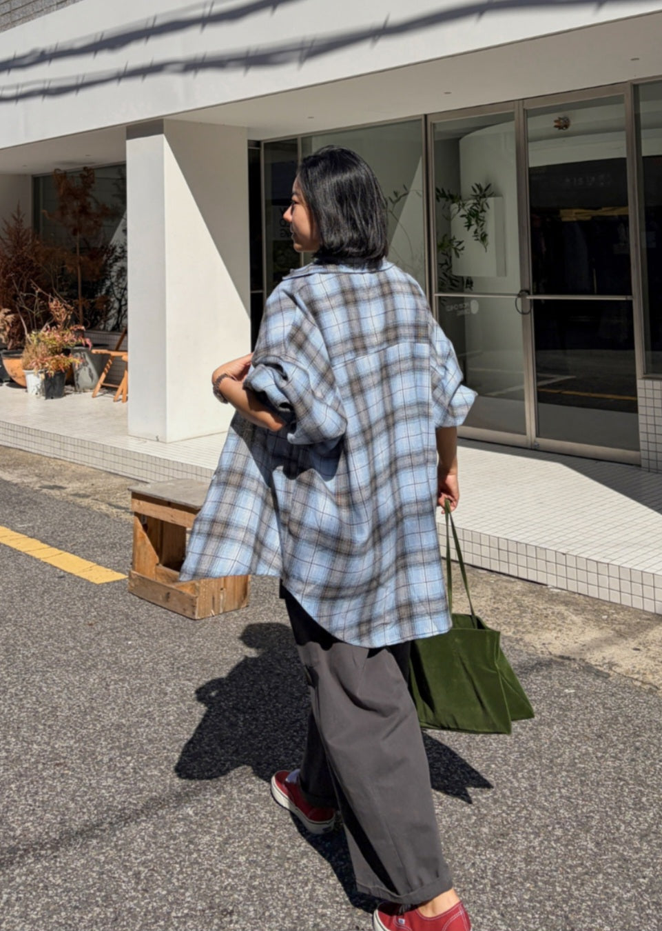 체크 박시 셔츠