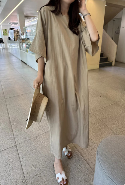 썸머 바스락 라운드 원피스