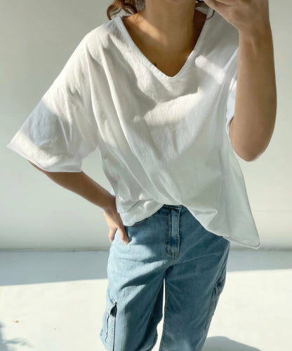 브이넥 데끼 반팔티