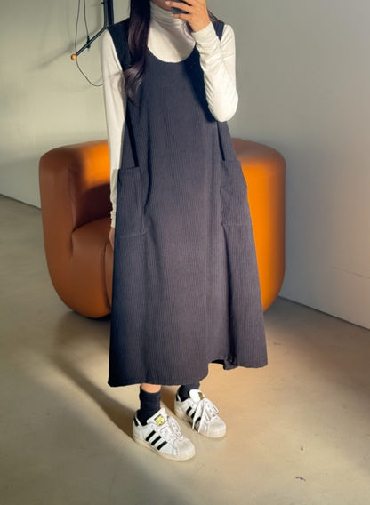 골덴 주머니 나시원피스