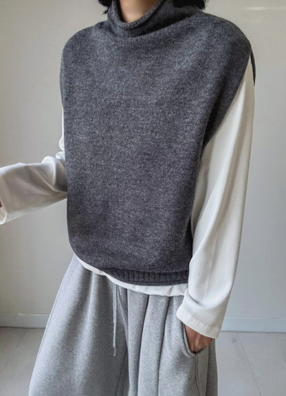 (NEW) 돌돌이 반폴라 니트조끼