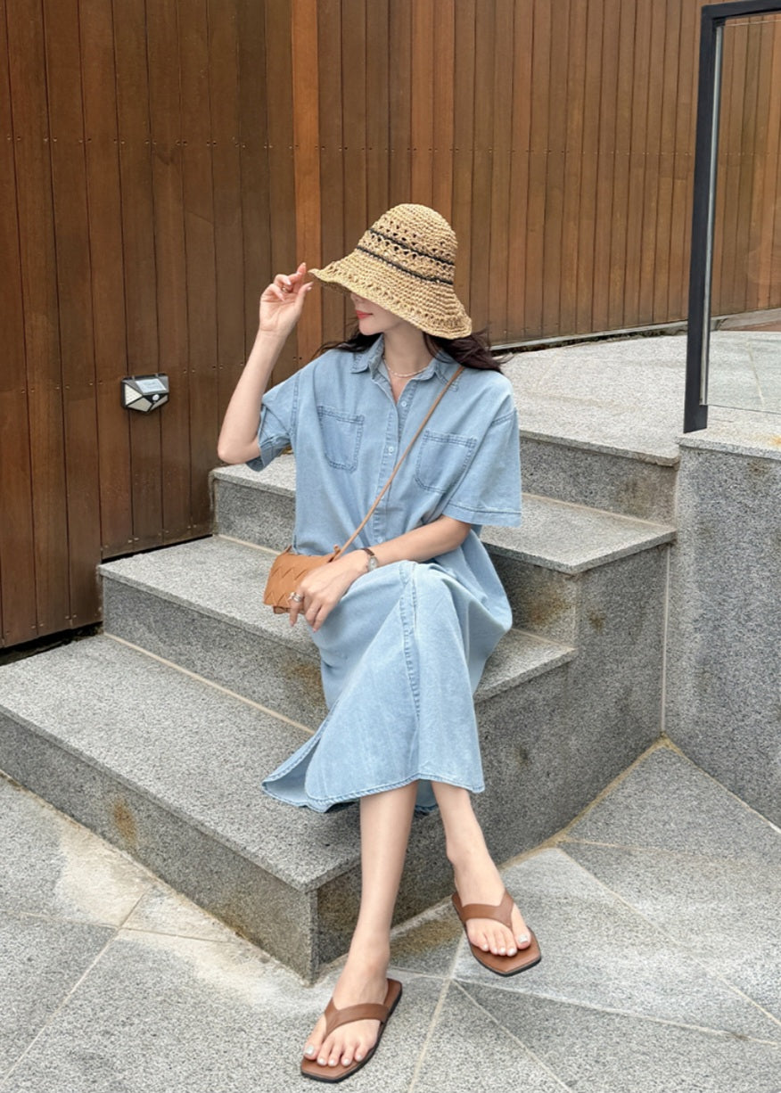 ☀️포켓 카라 데님원피스