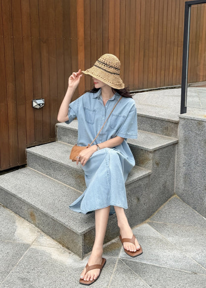 ☀️포켓 카라 데님원피스
