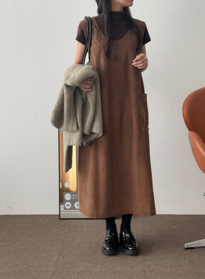 골덴 주머니 나시원피스