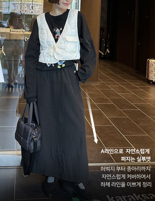 랩 스커트팬츠 -기모