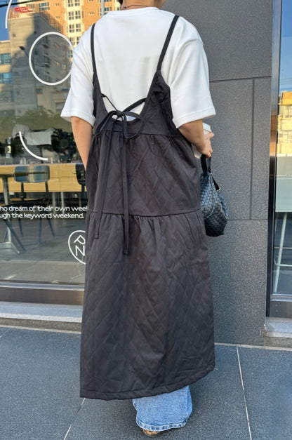 누빔 레이어드 원피스