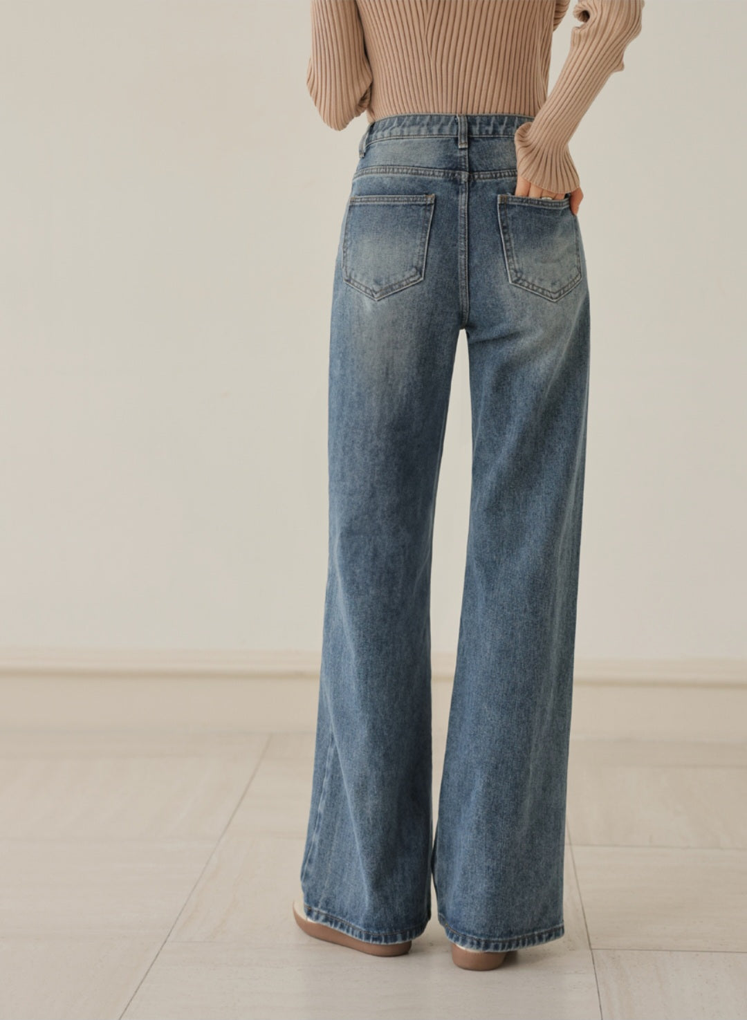 ⏩️ 체형커버 2type 보정핏 와이드부츠컷데님