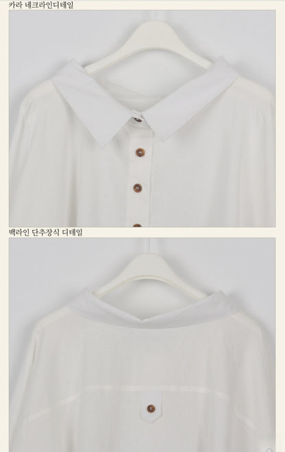 언발 린넨 셔츠