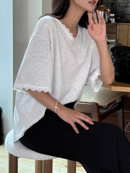 ☀️레이스 포인트 티셔츠