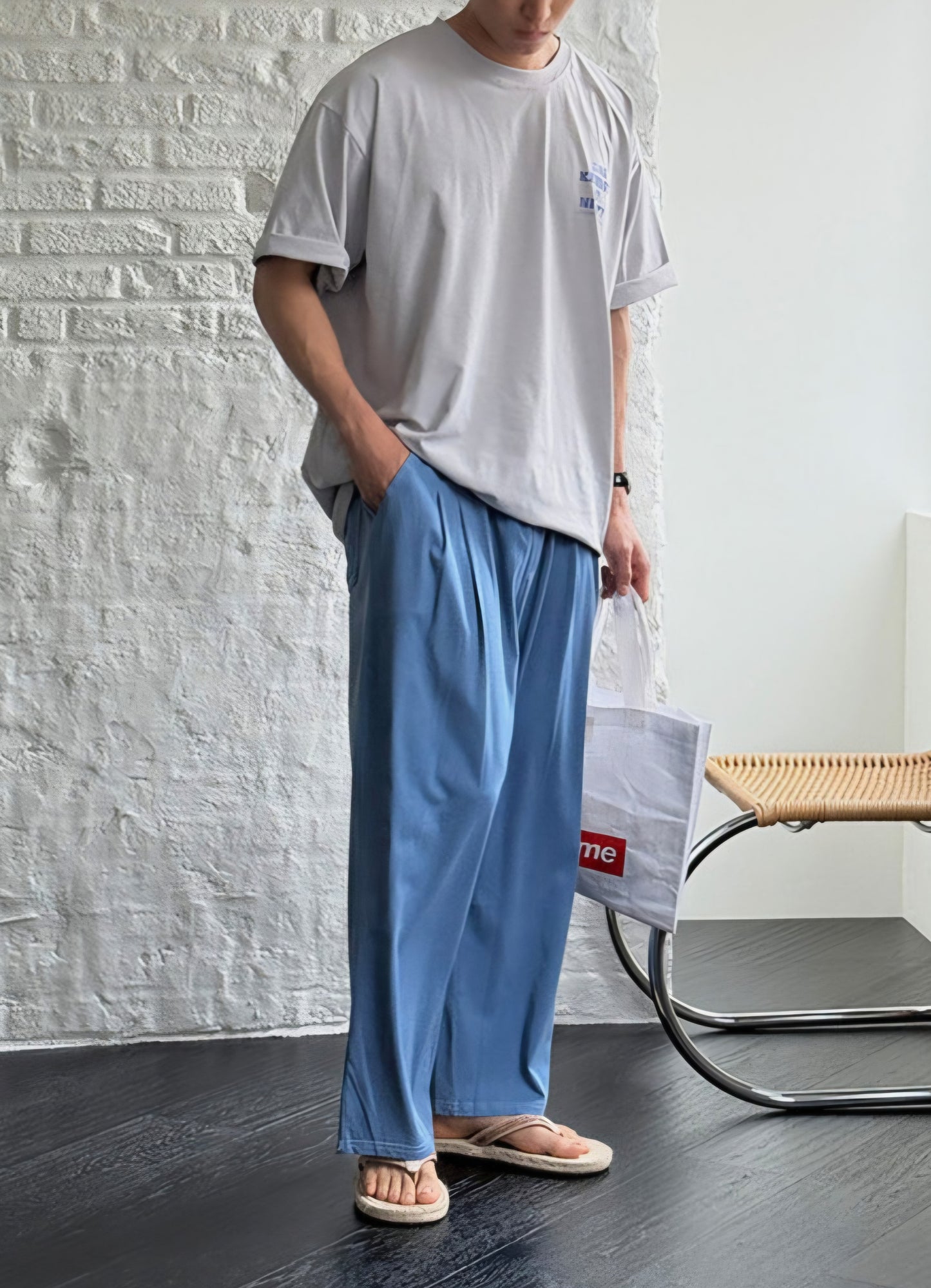 😎Man 쿨 텐셀 와이드 밴딩팬츠
