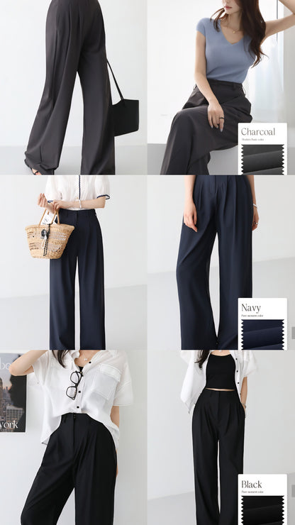 🧊 냉감 투핀턱 와이드 쿨슬랙스 [S-2XL]
