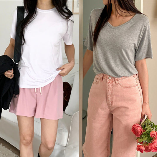 레이온 스판 반팔T (U넥&라운드)