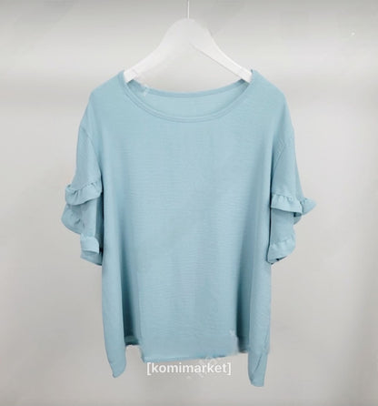 프릴 링클 블라우스