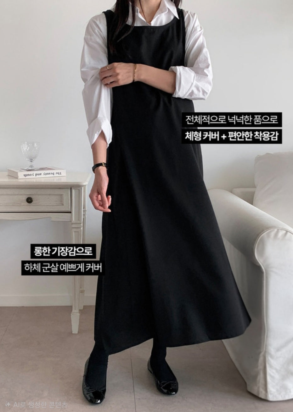 스트랩 레이어드 원피스