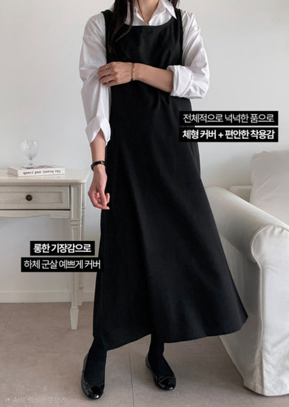 스트랩 레이어드 원피스