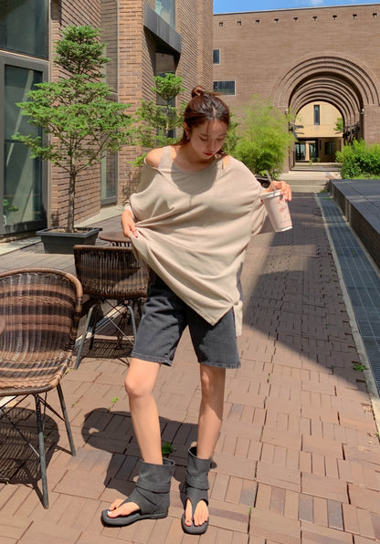 ☀️린넨 나시 레이어드 롱티셔츠