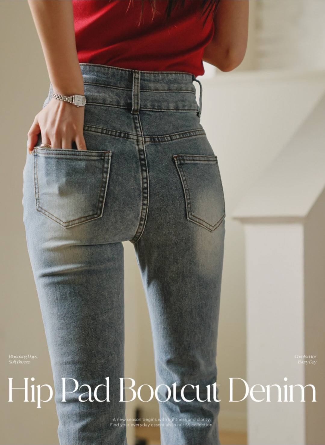 ⏩️ 골반패드 3type 더블버튼 부츠컷데님