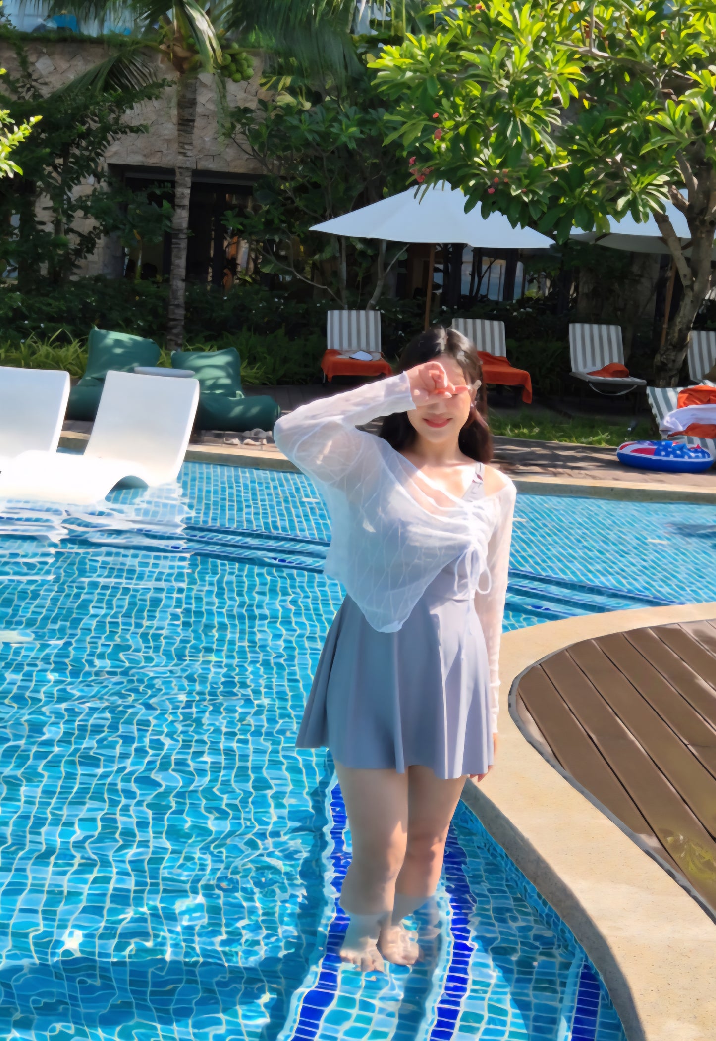 🩱 셔링 시스루 커버업 SET [~5XL]