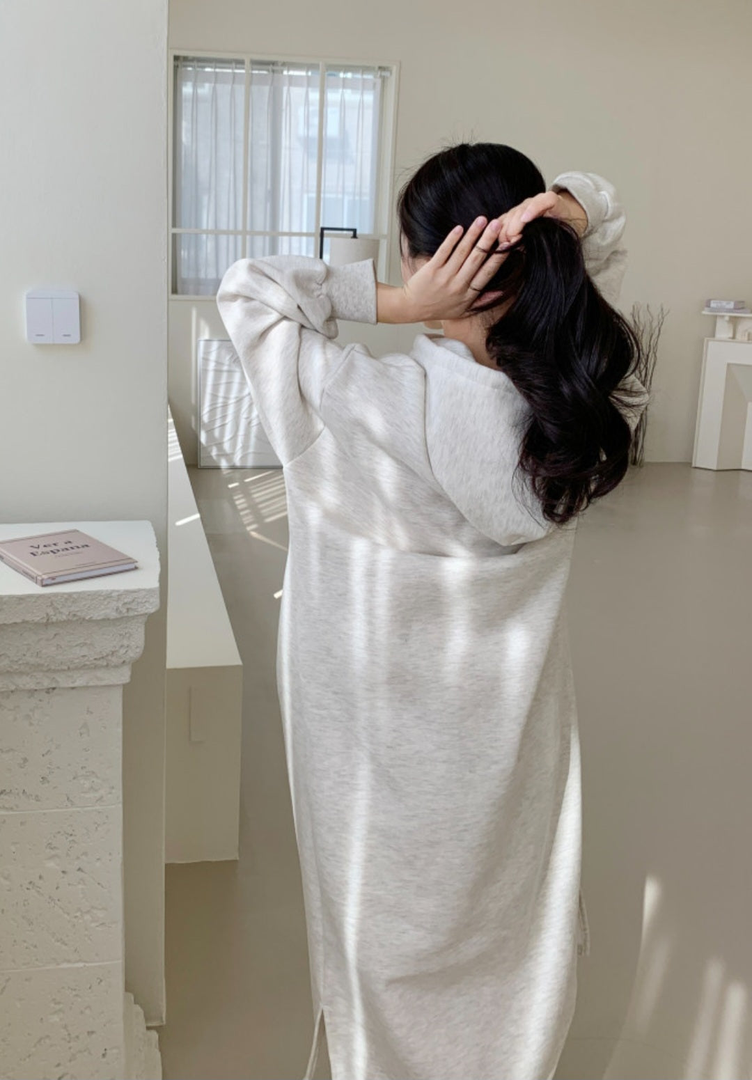 후드 롱 원피스