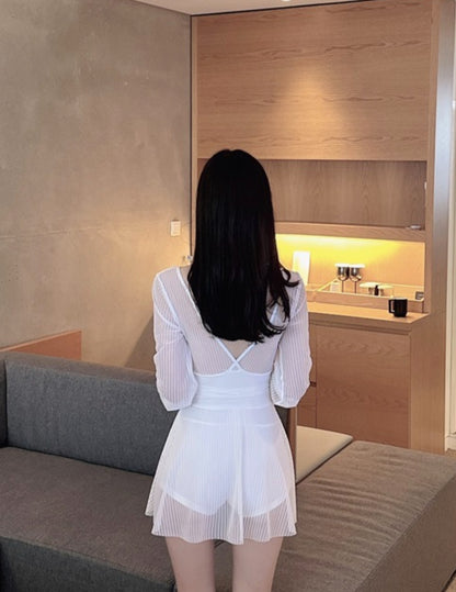 브이넥 시스루 원피스수영복 (XXL까지)