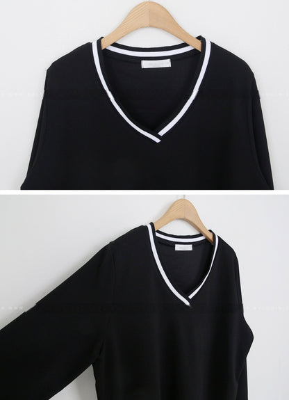 배색 와이드팬츠 Set (~2XL)