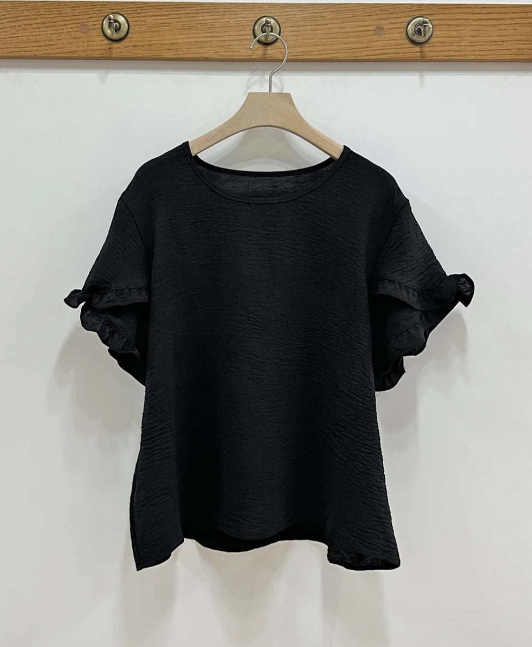 프릴 링클 블라우스