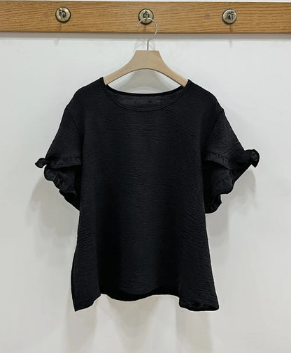 프릴 링클 블라우스