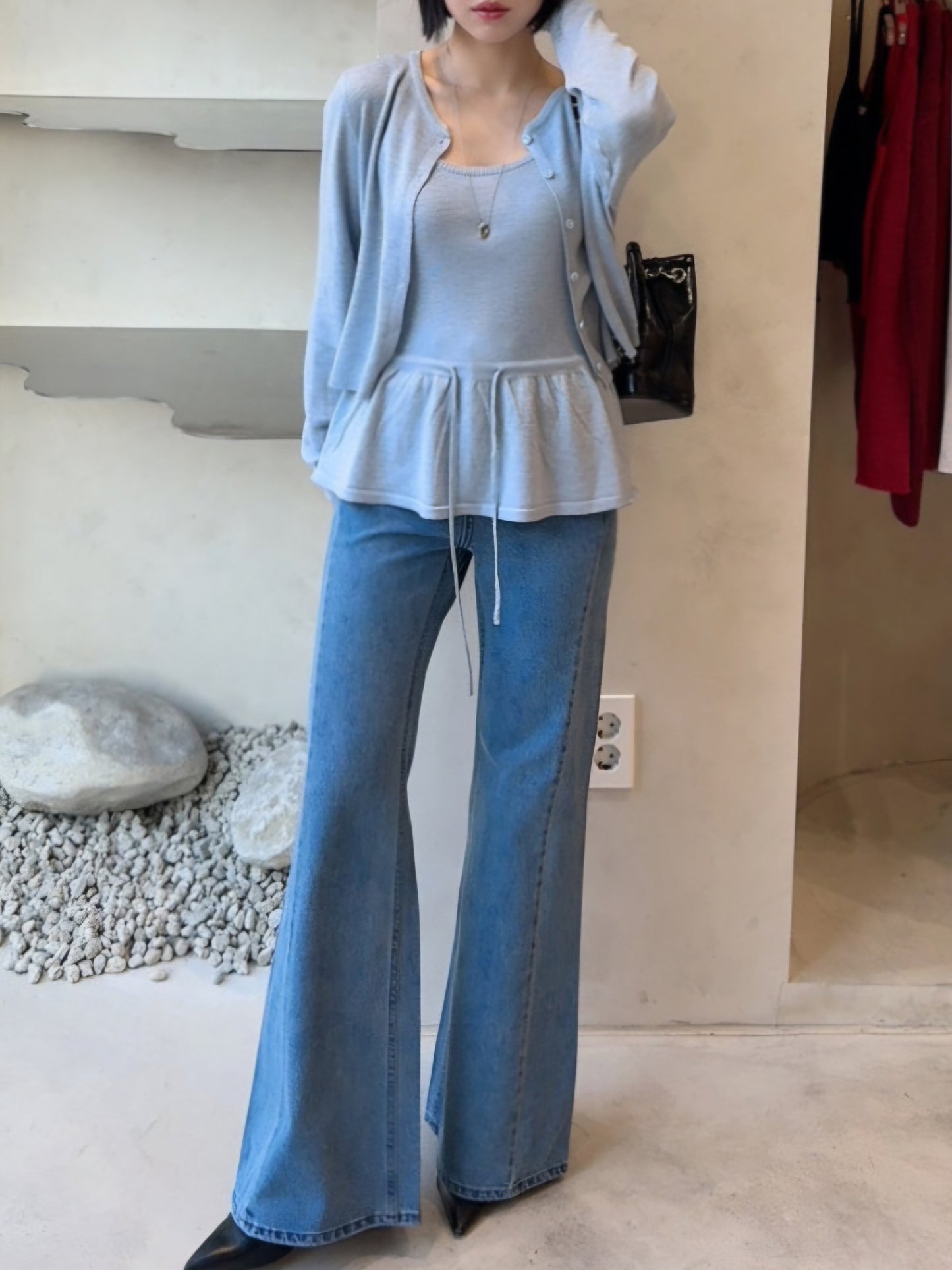 ⏩️ 플레어 나시& 라운드넥 가디건 Set