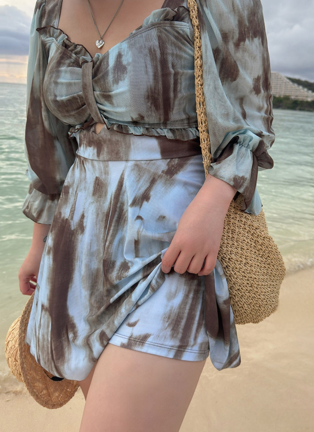 🩱 프렌치 시스루 원피스수영복 [~5XL]