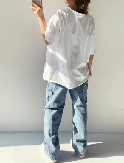 브이넥 데끼 반팔티