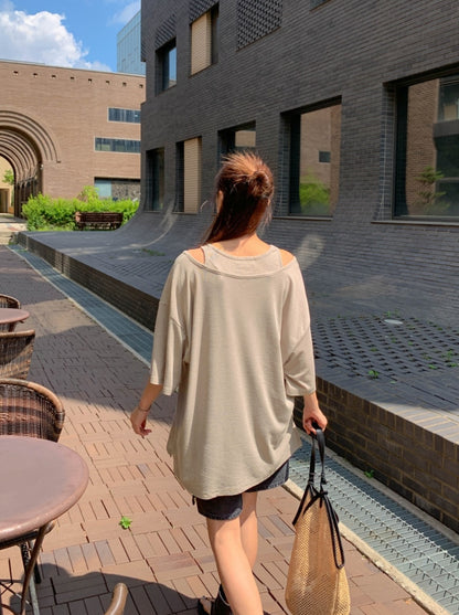 ☀️린넨 나시 레이어드 롱티셔츠