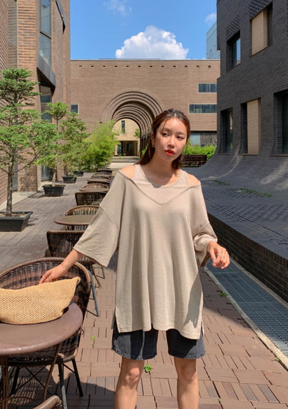 ☀️린넨 나시 레이어드 롱티셔츠