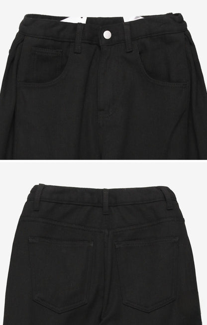 (NEW) 폴딩 코튼 와이드 청바지 S-2XL 3단기장