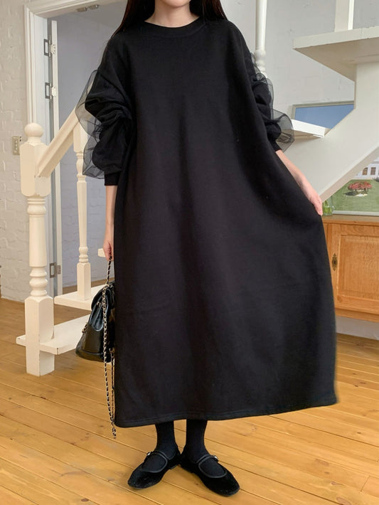 샤샤 벌룬 기모 롱원피스