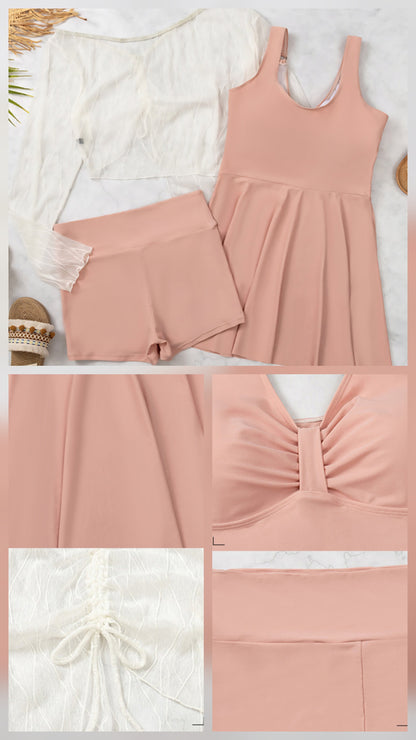 🩱 셔링 시스루 커버업 SET [~5XL]