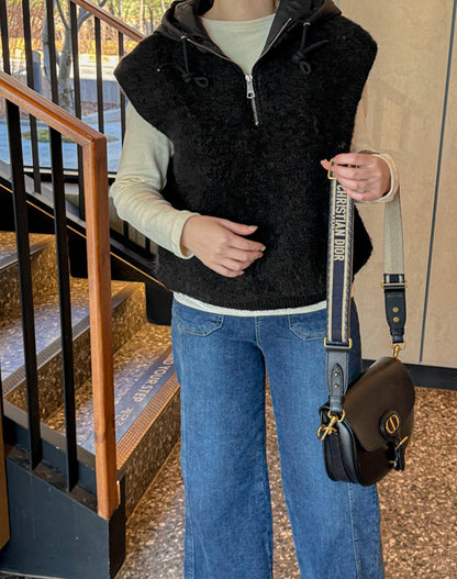 몽글 후드 베스트