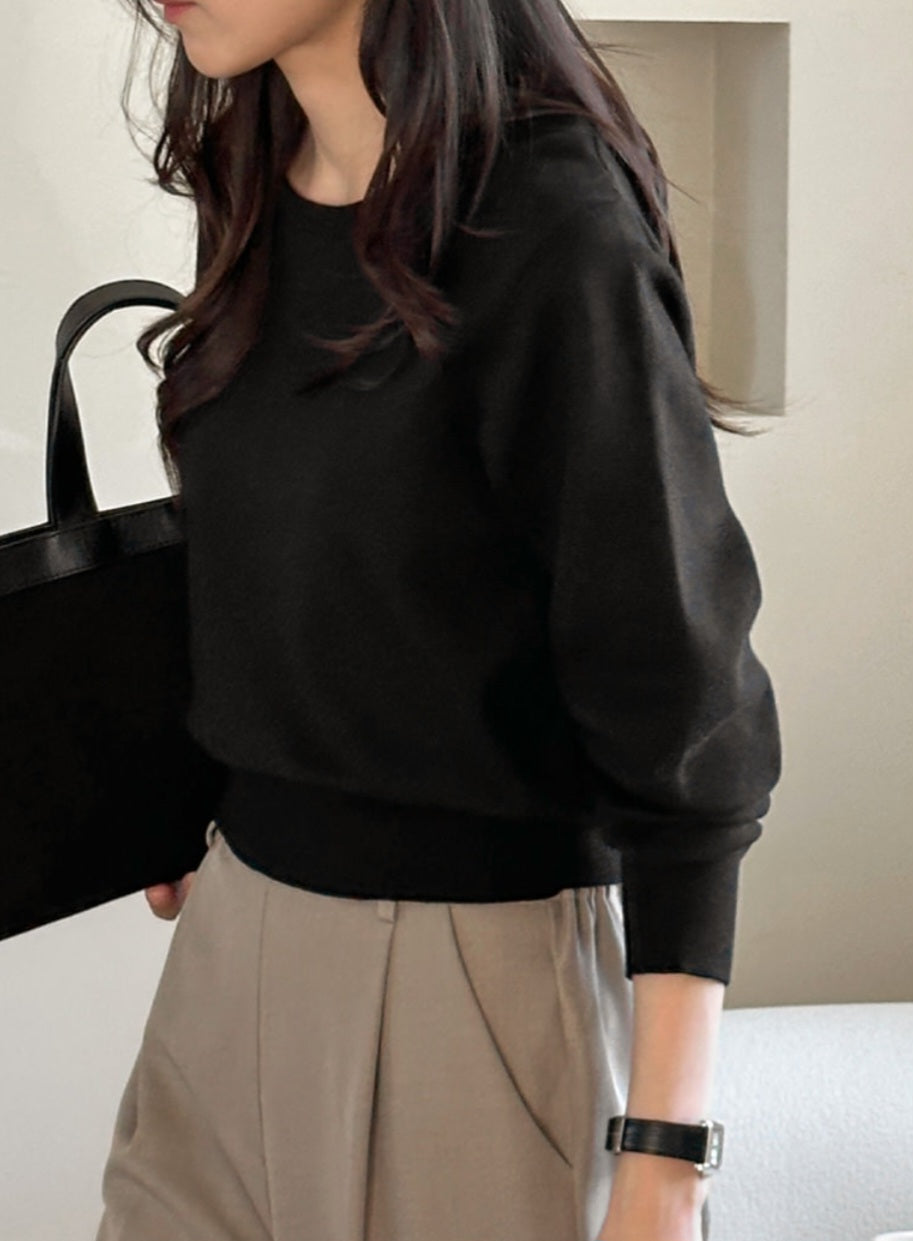 ☀️ [2type] 세미 크롭 니트