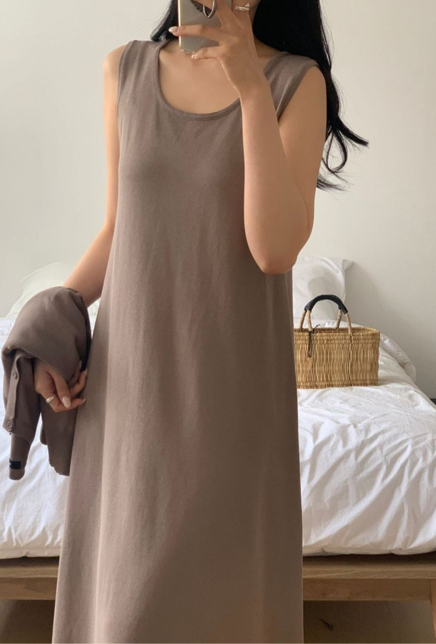 [기본무지] 나시원피스+가디건 SET