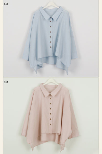 언발 린넨 셔츠
