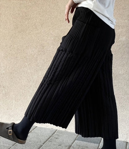 (NEW) 누빔 통와이드 밴딩팬츠