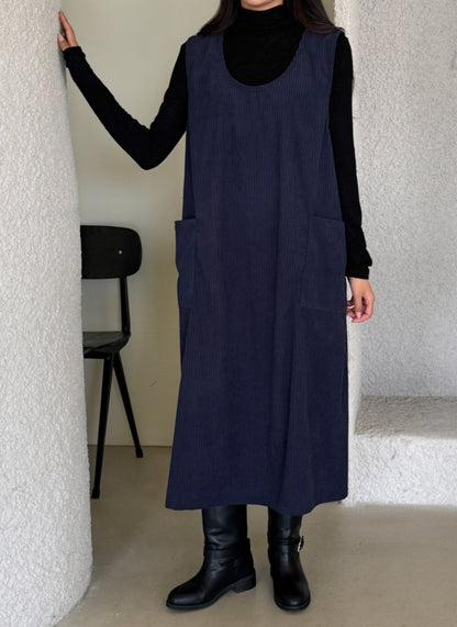 골덴 주머니 나시원피스