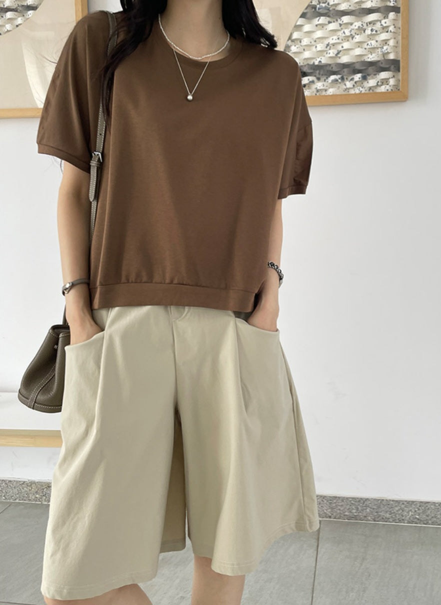 ☀️뒷리본 라운드 반팔티