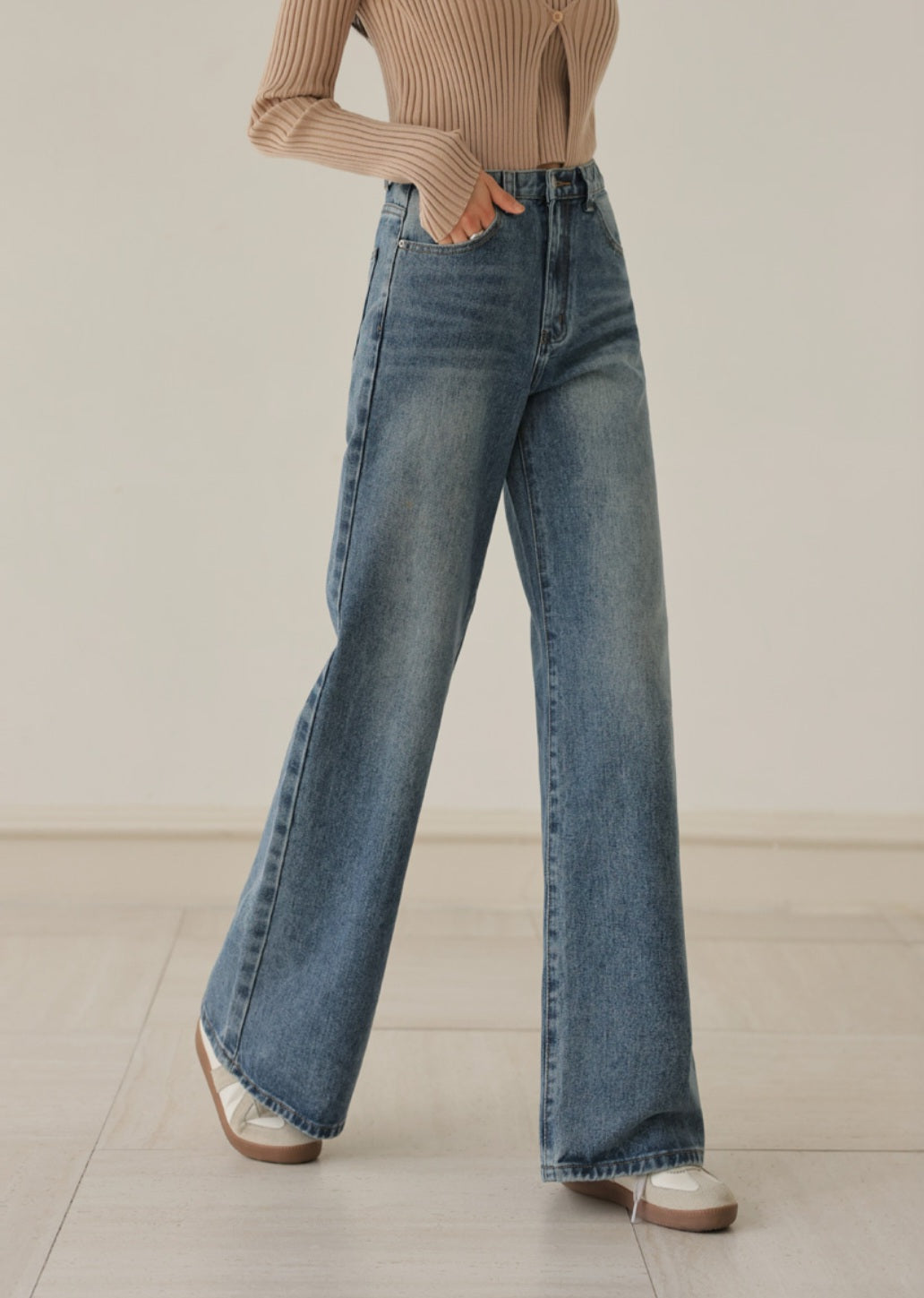 ⏩️ 체형커버 2type 보정핏 와이드부츠컷데님