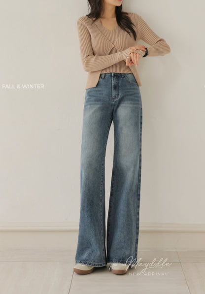 ⏩️ 체형커버 2type 보정핏 와이드부츠컷데님