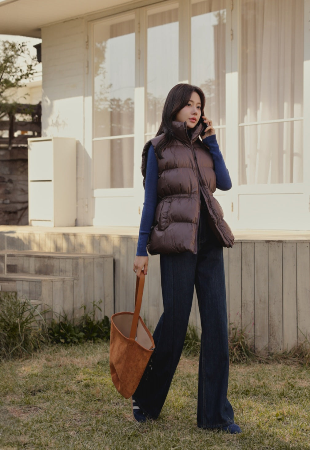 (NEW)절개 하이웨스트 와이드 청바지 S-2XL 3단기장