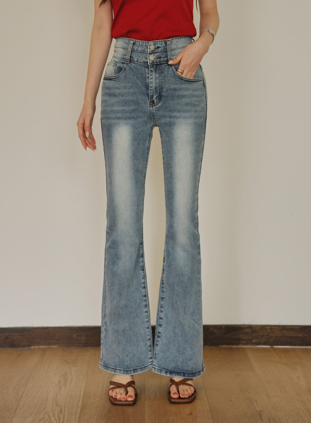 ⏩️ 골반패드 3type 더블버튼 부츠컷데님