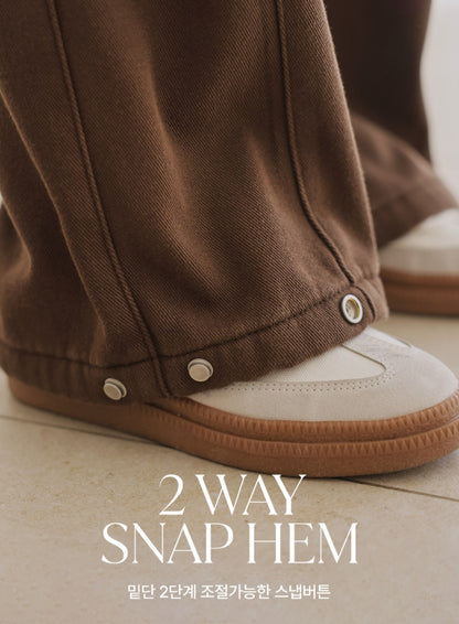 (NEW) 폴딩 코튼 와이드 청바지 S-2XL 3단기장